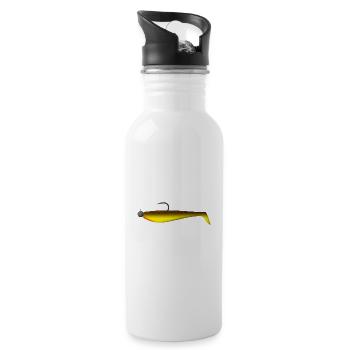 Gummifisch - Raubfische - Trinkflasche mit integriertem Trinkhalm - Weiß - Rechts
