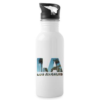 Beverly Hills - Los Angeles - Trinkflasche mit integriertem Trinkhalm - Weiß - Rechts