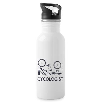 Cycologist bicycle bike bicycle wheel racing bike racing - Water bottle with straw - white - Right