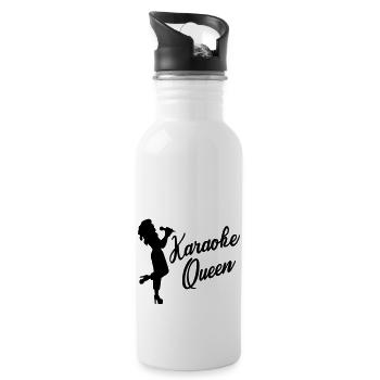 Karaoke Queen - Trinkflasche mit integriertem Trinkhalm - Weiß - Rechts
