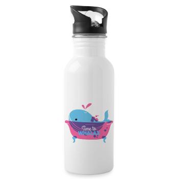 Time to relax, time to Whalax - Water bottle with straw - white - Right