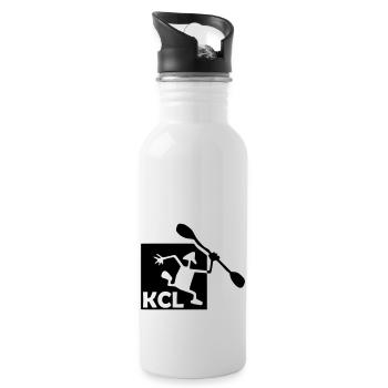 KCL Logo schwarz - Trinkflasche mit integriertem Trinkhalm - Weiß - Rechts