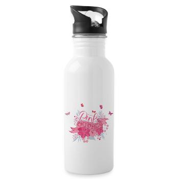 Pink October - Water bottle with straw - white - Right