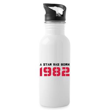 Birth Year Born In - Made in 1982 - Water bottle with straw - white - Right