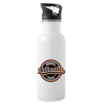 Authentic handball player - Water bottle with straw - white - Right