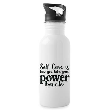 Self Care ist, wie du deine Kraft zurückgewinnst - Trinkflasche mit integriertem Trinkhalm - Weiß - Rechts