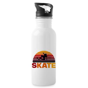 skateboard - Water bottle with straw - white - Right