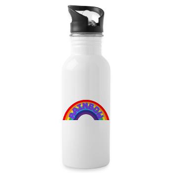 Regenbogen - Trinkflasche mit integriertem Trinkhalm - Weiß - Rechts