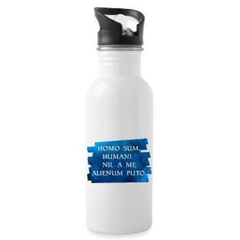 I am human and nothing is foreign to me - Water bottle with straw - white - Right