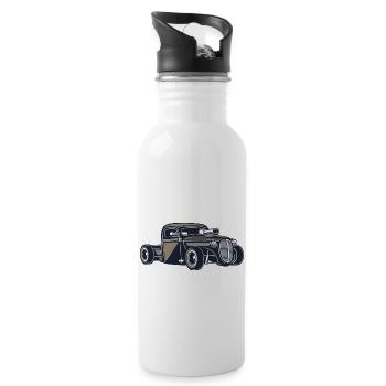Rockabilly Rockabella Vintage 1950 rock Rockabully - Water bottle with straw - white - Right