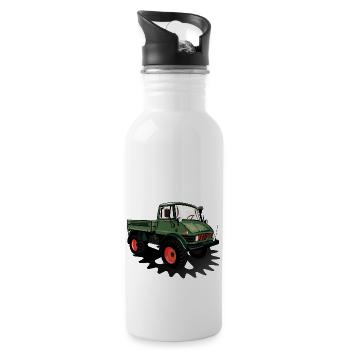 Unimog - Oldtimer - Offroad - Dispositif moteur universel - Gourde avec paille intégrée - blanc - Droite