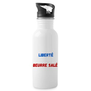 Liberté égalité beurre salé - Gourde avec paille intégrée - blanc - Droite