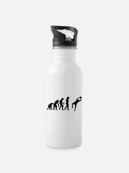 Football Evolution Goalkeeper Footballer Goalkeeper Fussb - Water bottle with straw - white