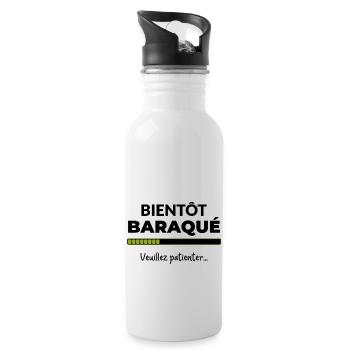Musculation, bientôt baraqué, veuillez patienter - Gourde avec paille intégrée - blanc - Droite