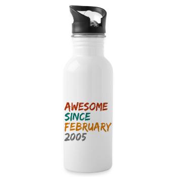 awesome since february 2005 - Water bottle with straw - white - Right