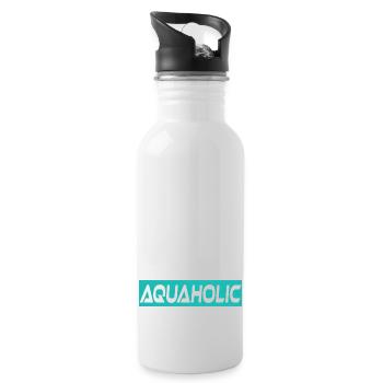 Aquaholic Scuba Diving Diver - Trinkflasche mit integriertem Trinkhalm - Weiß - Rechts