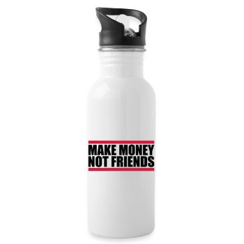 Make Money Saying - Water bottle with straw - white - Right