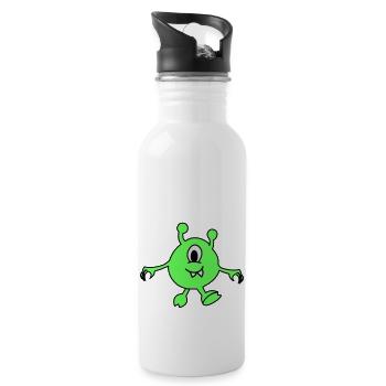 Monster Alien - Trinkflasche mit integriertem Trinkhalm - Weiß - Rechts