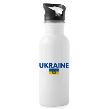 Ukraine - Gourde avec paille intégrée - blanc - Droite