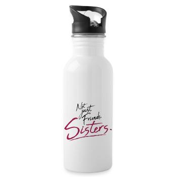 Text Sisters Friends - Water bottle with straw - white - Right