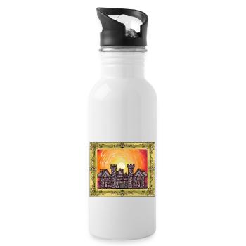 Middle Ages Castle Castle Fortress Knight Warrior - Water bottle with straw - white - Right