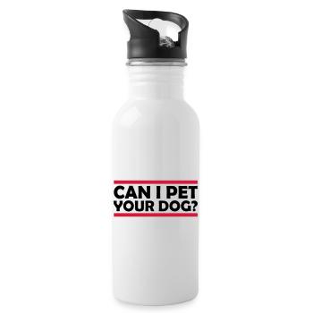 Caressez votre chien en disant - Gourde avec paille intégrée - blanc - Droite