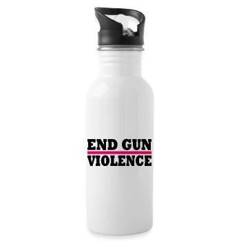 End gun violence - Trinkflasche mit integriertem Trinkhalm - Weiß - Rechts