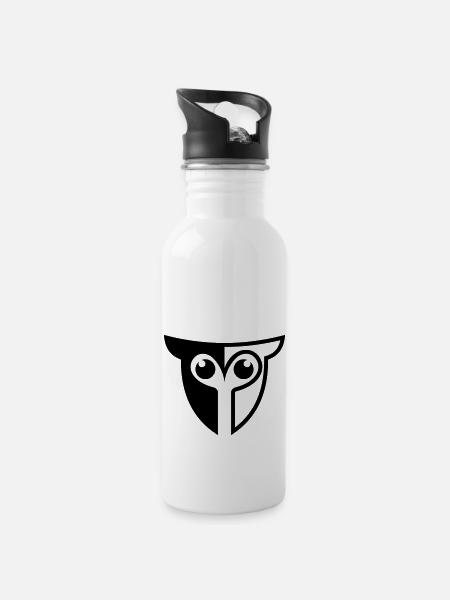 Owl owl - Water bottle with straw - white