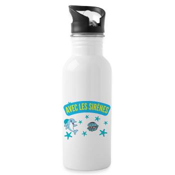 AVEC LES SIRÈNES - Gourde avec paille intégrée - blanc - Droite