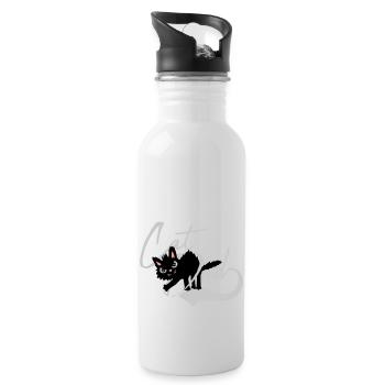 Chat Papa cool Design - Gourde avec paille intégrée - blanc - Droite