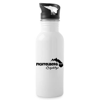 Fichtelberg Erzgebirge - Trinkflasche mit integriertem Trinkhalm - Weiß - Rechts