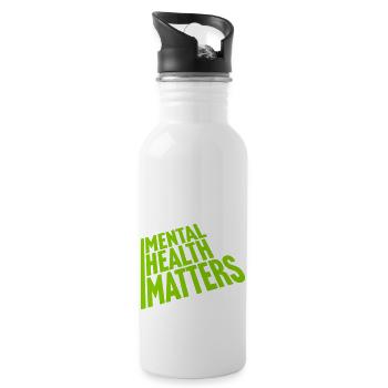 mental health matters quote - Water bottle with straw - white - Right