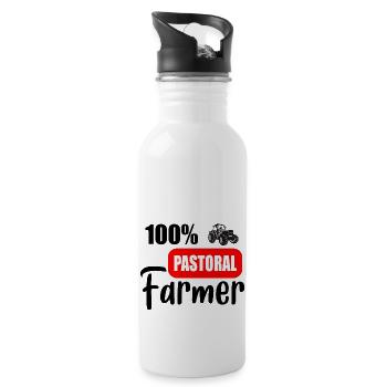 pastoral farming - Water bottle with straw - white - Right