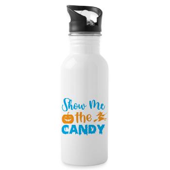Show me the candy -humour halloween - Gourde avec paille intégrée - blanc - Droite
