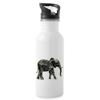 Éléphant - Gourde avec paille intégrée - blanc - Droite