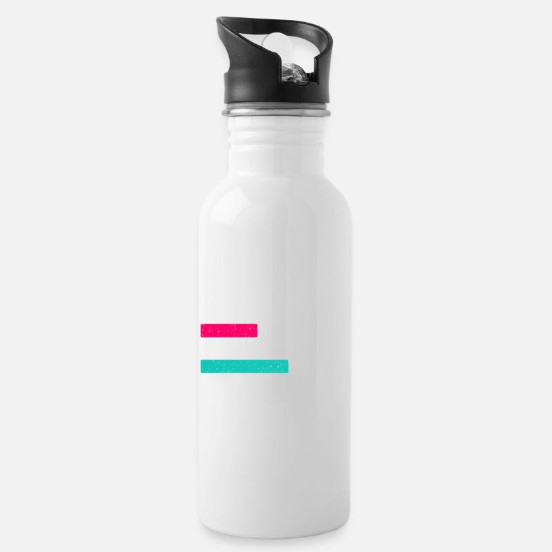 Love Me Forever - Trinkflasche mit integriertem Trinkhalm - Weiß