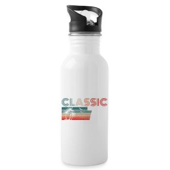 53 Year Old Birthday 2023 Classic 1970 53 Birthday - Water bottle with straw - white - Right