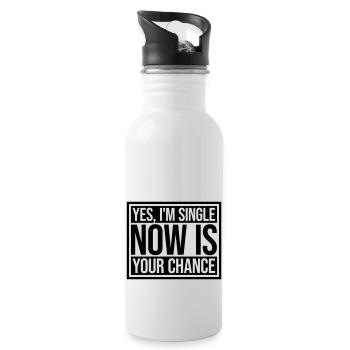 single now your chance - Trinkflasche mit integriertem Trinkhalm - Weiß - Rechts