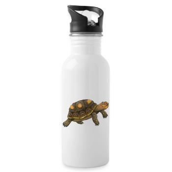 kleine Schildkröte - Trinkflasche mit integriertem Trinkhalm - Weiß - Rechts