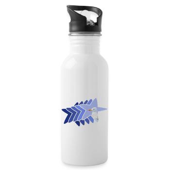 meer moin moin meerweh seestern with seagull - Water bottle with straw - white - Right
