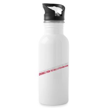drinks from enemies skulls - Water bottle with straw - white - Right