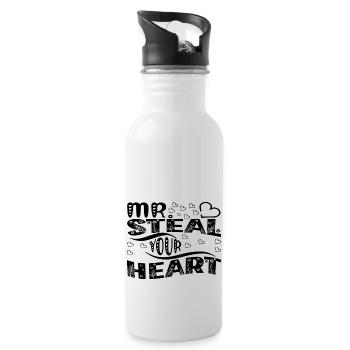 Mr Steal your Heart - Water bottle with straw - white - Right