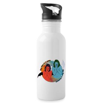 Good girls go to heaven, bad girls go everywhere - Water bottle with straw - white - Right