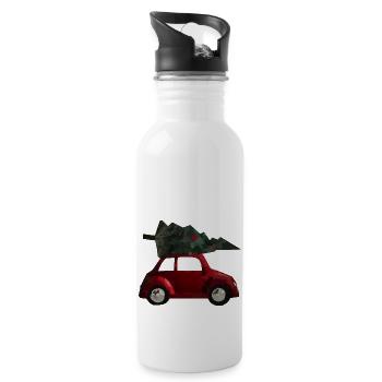 weihnachtsbaum auto - Trinkflasche mit integriertem Trinkhalm - Weiß - Rechts