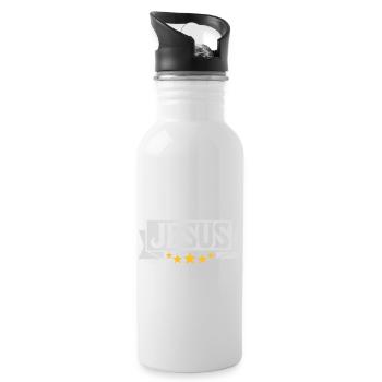 Jesus Christus Banner Zitat - Trinkflasche mit integriertem Trinkhalm - Weiß - Rechts