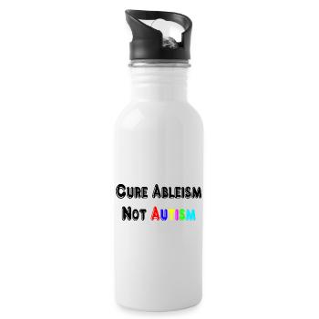 T-shirt Guérir le capacitisme et non l’autisme - Gourde avec paille intégrée - blanc - Droite