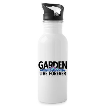 Landschaftsgärtner Hobbygärtner Gärtner - Trinkflasche mit integriertem Trinkhalm - Weiß - Rechts