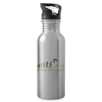 Gymnastik Turnen und Trampolin Akrobatik Sport - Trinkflasche mit integriertem Trinkhalm - Lightsilver - Rechts