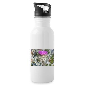 Scotch Baumwolldistel auch Wolldistel - Trinkflasche mit integriertem Trinkhalm - Weiß - Rechts