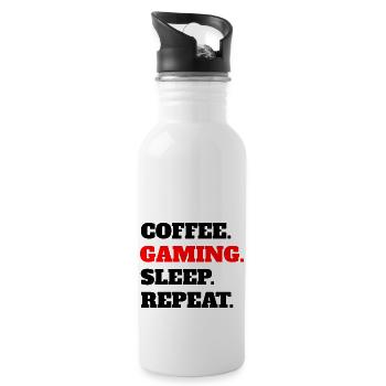 Gamer Gift Gaming Funny Gambler Saying Gambling - Gourde avec paille intégrée - blanc - Droite